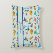 Personalisierte Niedliche Dinosaurier Blue Boy Bab Dekokissen (Vorderseite(Vertikal))