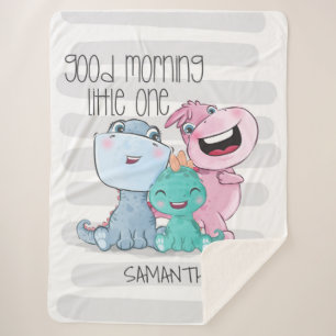 Personalisierte niedliche Dinosaurier Sherpadecke