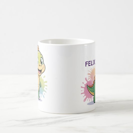 Personalisierte Niedliche Dinosaurier-Tasse - Indi Kaffeetasse (Mittel)
