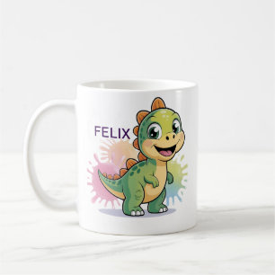 Personalisierte Niedliche Dinosaurier-Tasse - Indi Kaffeetasse