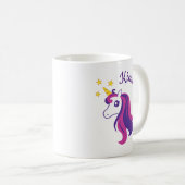 Personalisierte niedliche Einhorn-Tasse für Mädche Kaffeetasse (VorderseiteRechts)