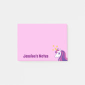Personalisierte niedliche Einhornrosa Post-it®-Not Post-it Klebezettel (Vorderseite)