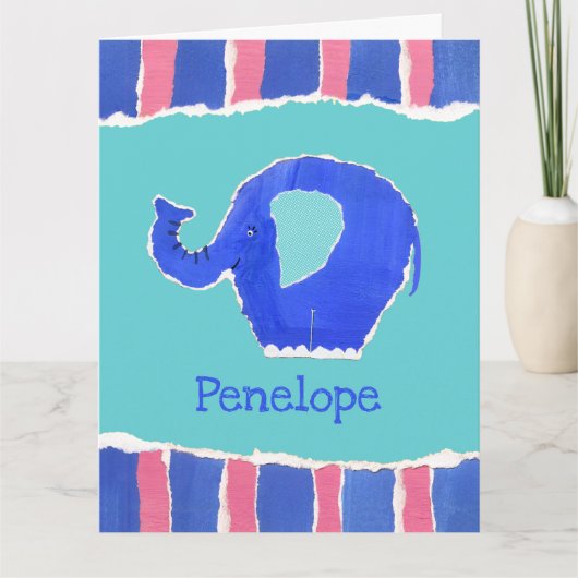 Personalisierte Niedliche Elefantengrüsse Karte (Vorderseite)