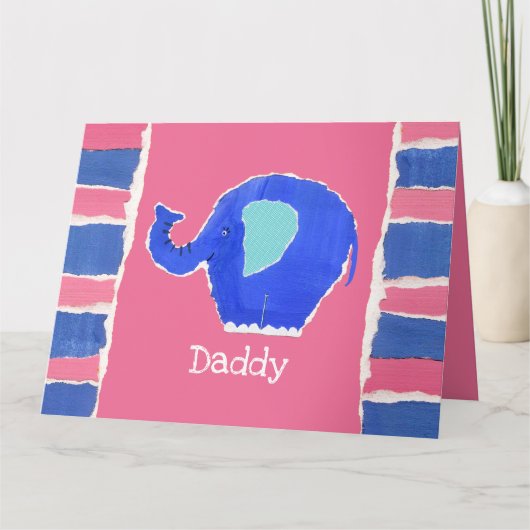 Personalisierte Niedliche Elefantentageskarte Karte (Vorderseite)