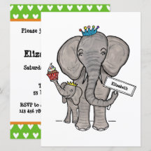 Personalisierte Niedliche Elephant Baby Dusche Ein