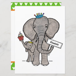 Personalisierte Niedliche Elephant Baby Dusche Ein
