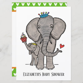 Personalisierte Niedliche Elephant Baby Dusche Ein