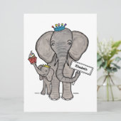 Personalisierte Niedliche Elephant Baby Dusche Ein (Stehend Vorderseite)