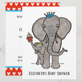 Personalisierte Niedliche Elephant Baby Dusche Ein