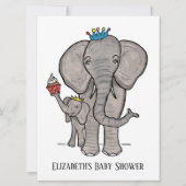 Personalisierte Niedliche Elephant Baby Dusche Ein (Vorderseite)