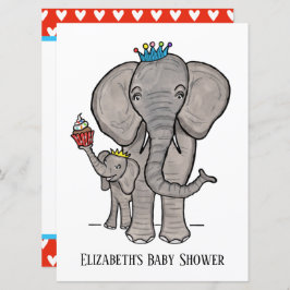 Personalisierte Niedliche Elephant Baby Dusche Ein