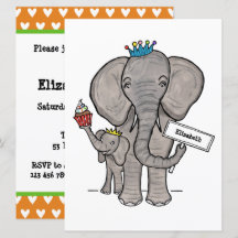 Personalisierte Niedliche Elephant Baby Dusche Ein