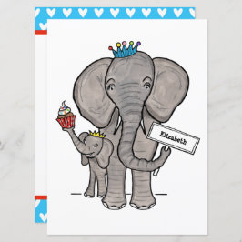 Personalisierte Niedliche Elephant Baby Dusche Ein