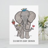 Personalisierte Niedliche Elephant Baby Dusche Ein (Stehend Vorderseite)