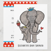 Personalisierte Niedliche Elephant Baby Dusche Ein