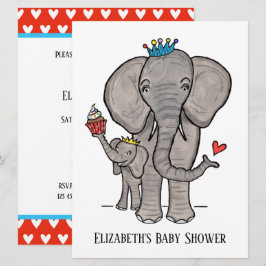 Personalisierte Niedliche Elephant Baby Dusche Ein