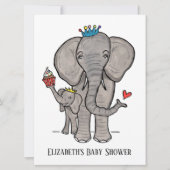 Personalisierte Niedliche Elephant Baby Dusche Ein (Vorderseite)