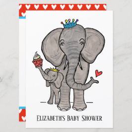 Personalisierte Niedliche Elephant Baby Dusche Ein
