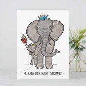 Personalisierte Niedliche Elephant Baby Dusche Ein (Stehend Vorderseite)