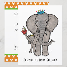 Personalisierte Niedliche Elephant Baby Dusche Ein
