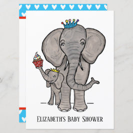 Personalisierte Niedliche Elephant Baby Dusche Ein