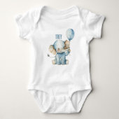 Personalisierte Niedliche Elephant Balloon Baby Baby Strampler (Vorderseite)