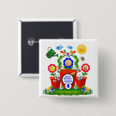 Personalisierte Niedliche Emoji-Blume KId's Geburt Button (Vorne & Hinten)
