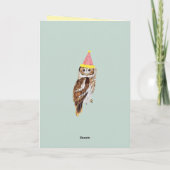 Personalisierte Niedliche Eule Grödnertochter Gebu Karte (Rückseite)