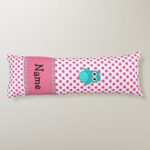 Personalisierte niedliche Eulenrosanamensherzen Seitenschläferkissen (Rückseite)