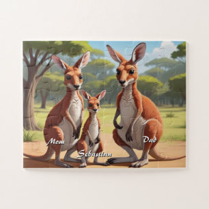 Personalisierte Niedliche Familie Kangaroo Puzzle