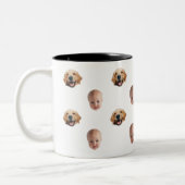 Personalisierte Niedliche Familienfront 2 Fotos Ta Zweifarbige Tasse (Links)