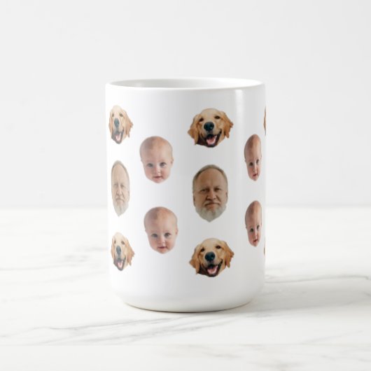 Personalisierte Niedliche Familienfront 3 Fotos Ta Kaffeetasse (Mittel)