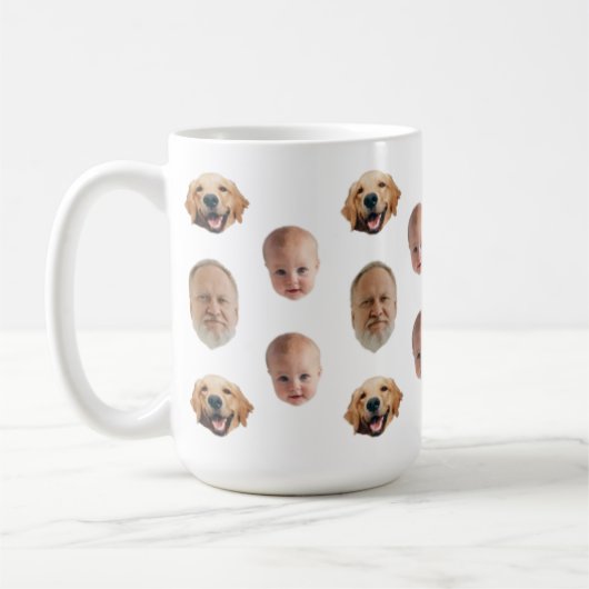Personalisierte Niedliche Familienfront 3 Fotos Ta Kaffeetasse (Links)