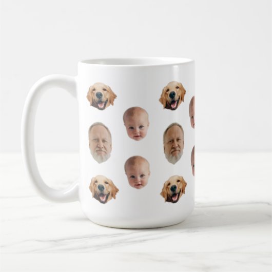 Personalisierte Niedliche Familienfront 3 Fotos Ta Kaffeetasse (Links)