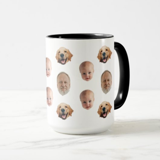 Personalisierte Niedliche Familienfront 3 Fotos Ta Tasse (VorderseiteRechts)
