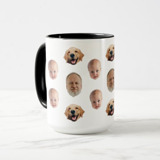 Personalisierte Niedliche Familienfront 3 Fotos Ta Tasse (Vorderseite Links)