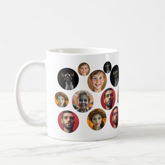 Personalisierte Niedliche Familienzimmer mit 5 Fot Kaffeetasse (Links)