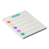 Personalisierte Niedliche Farbtwinkle Little Star Notizblock (angewinkelt)