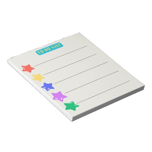 Personalisierte Niedliche Farbtwinkle Little Star Notizblock (angewinkelt)