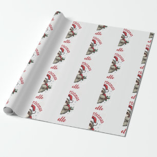 Personalisierte niedliche Faultier-Weihnachtsmannm Geschenkpapier