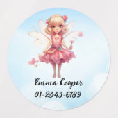 Personalisierte Niedliche Fee,Name,Telefonnummer Etiketten (Design 1)
