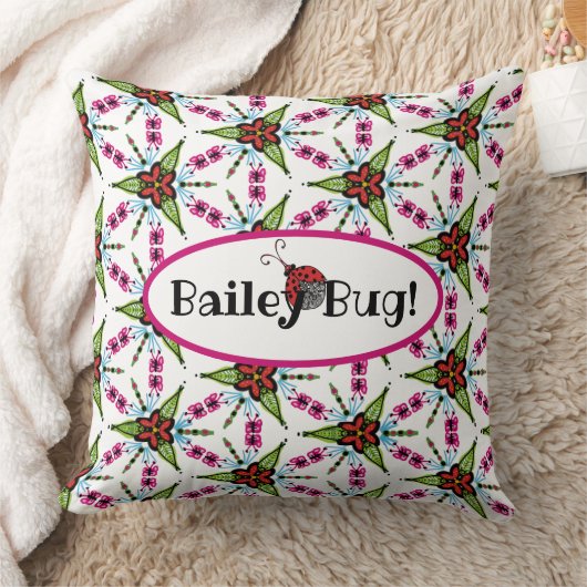 Personalisierte niedliche Fehler und Blume Kissen (Decke)