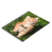 Personalisierte Niedliche Fluffy Orange Tabby Cat Notizblock (Linke Seite)