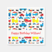 Personalisierte Niedliche Flugzeug, Züge und Autos Serviette (Vorderseite)