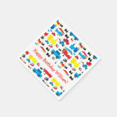 Personalisierte Niedliche Flugzeug, Züge und Autos Serviette (Ecke)