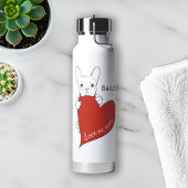 Personalisierte Niedliche Frenchie Hund Rotes Herz Trinkflasche