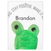 Personalisierte Niedliche Froschschule Klemmbrett (Rückseite)