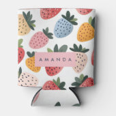 Personalisierte Niedliche Frucht Erdbeermuster Dosenkühler (Vorderseite)