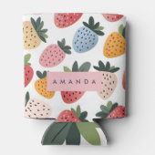 Personalisierte Niedliche Frucht Erdbeermuster Dosenkühler (Rückseite)