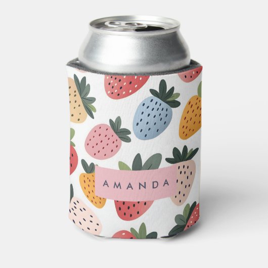 Personalisierte Niedliche Frucht Erdbeermuster Dosenkühler (Kanne Rückseite)